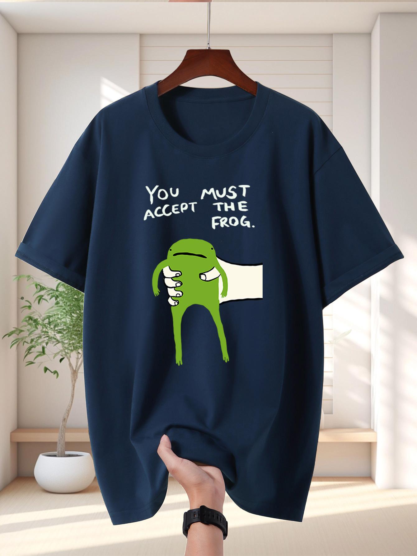 

Mens Funny Entertaining Accept The Frog Tshirt Hiphop American Style Casual and Comfortable Couples Edition 100 Cotton 4XL