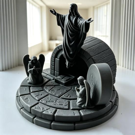 3D Print Ornaments Resurrection Compact Desktop Sculpture 3D Printed Warmth Healing Decoration for Easter Holiday