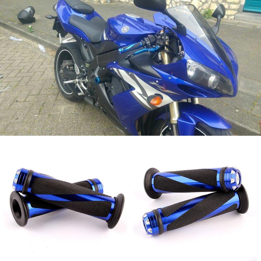 evomosa Motorcycle Clip Universal Bar End Grip End Bar Spiral Grip Aluminum Universal 22.2mm