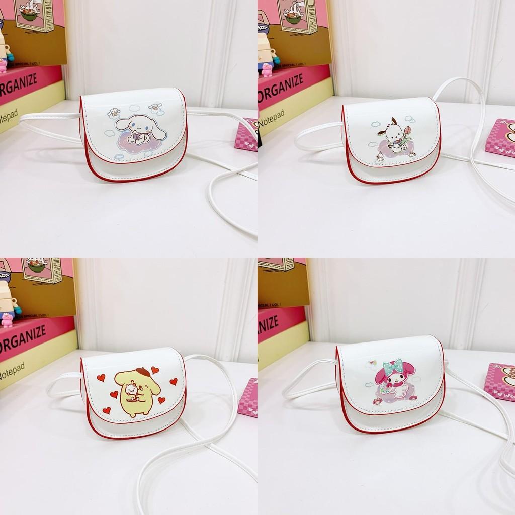 My Melody Pompompurin Cinnamoroll Kids Cartoon Animal Mini Purse With Pu Material For Daily Use