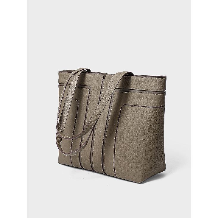 Tote Bag Large Capacity Women Commuting High-end Sense Office Light Luxury Handbag Korean Niche Genuine Leather Laptop Bag