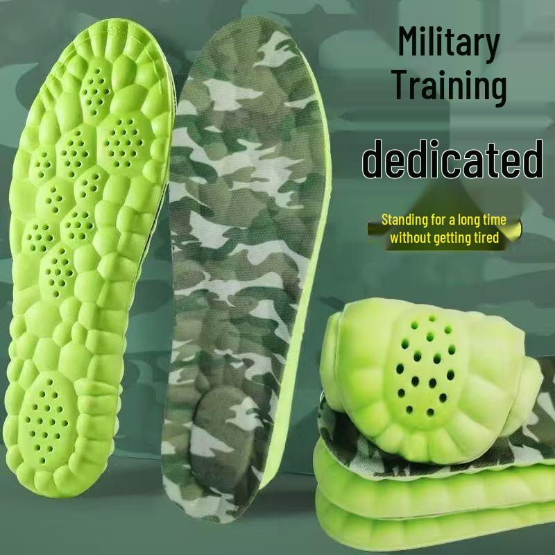 Unisex Military Training Insoles: Breathable, Shock-Absorbing, Deodorizing, Sweat-Wicking, Mugwort Enhanced, Thickened Sports Insoles 41-42