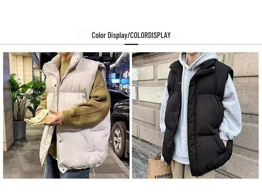 Unisex 2024 Cotton Vest: Stylish, Warm, Plus-Size Sleeveless Jacket for Autumn/Winter