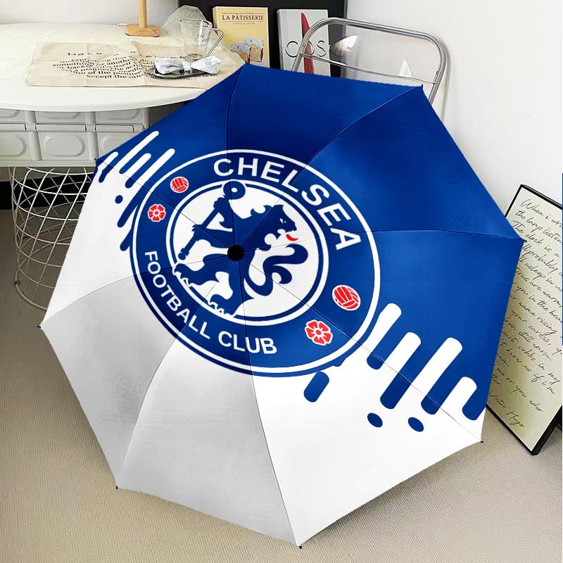 1PC Chelsea Fc Printed Umbrella Folding umbrella, automatic umbrella 8-Frame for Travel, camping Fan gifts Christmas Gifts