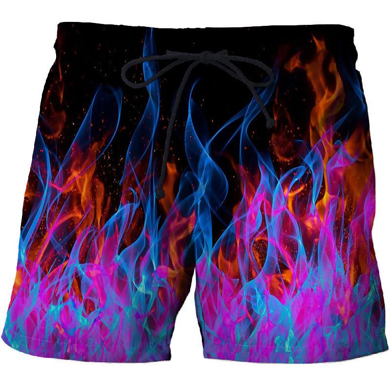 

Men s 3D Flame Printed Summer Beach Shorts, Casual Sports Shorts 6XL