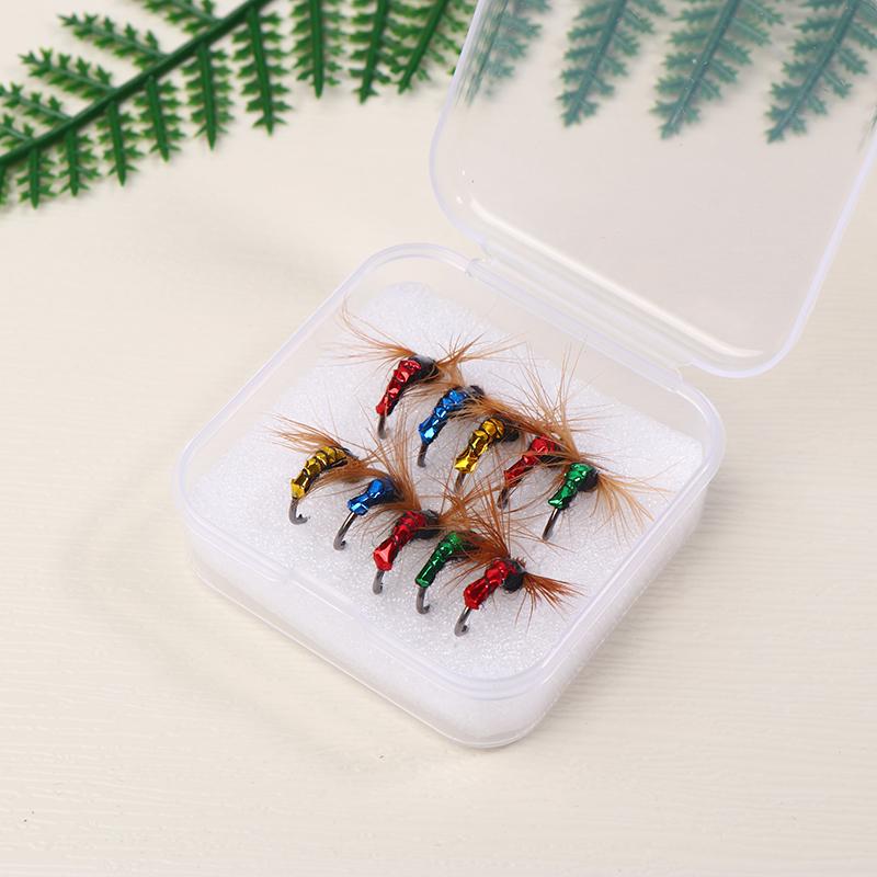 5/10Pcs Fly Fishing Lure Kit Artificial Insect Fishing Bait Fast Sinking Brass Bead Head Scud Fly Worm Trout Fishing Lure