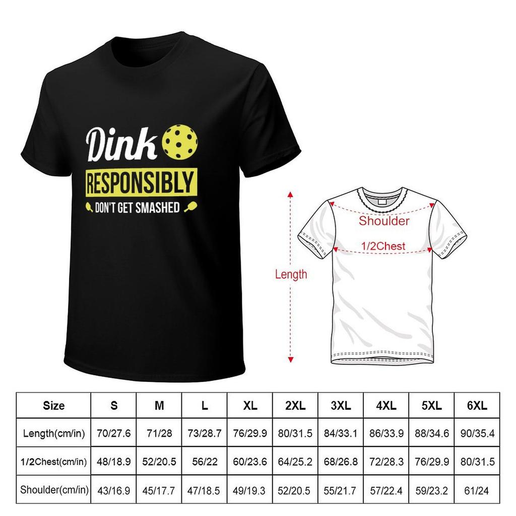 Dink Responsibly Funny Pickleball TShirt man clothes quick drying summer shirt Mens t shirts