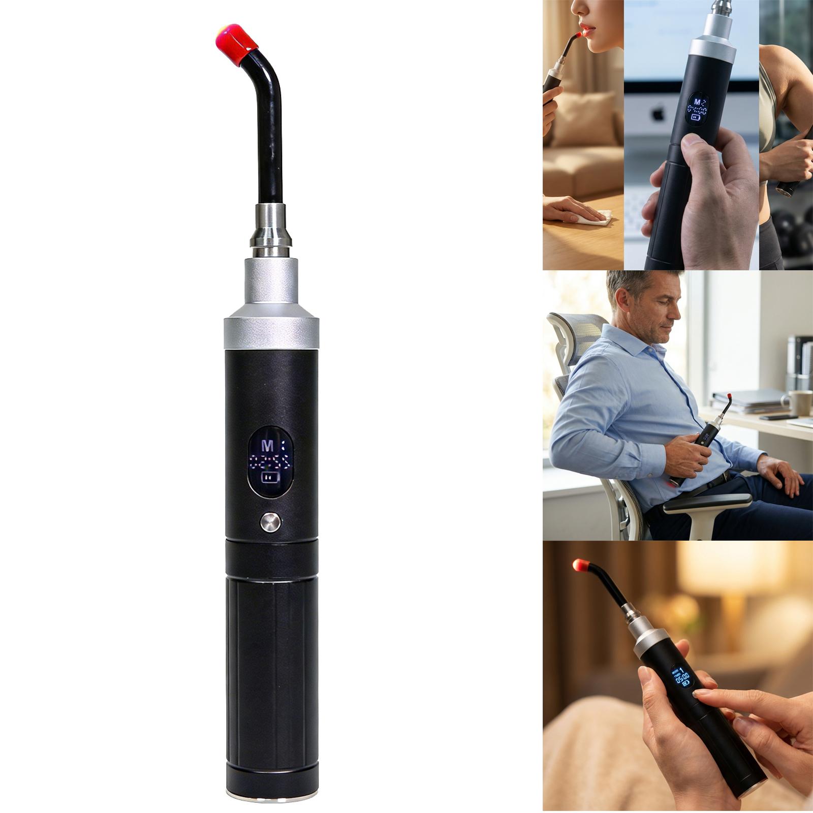 

Cold Sore Red Light Infrared Light For Joints, Muscle And Nerve Pain, With Detachable Function, For Any Part Of The Body (Black With LCD Display One Size