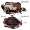 Handmade Cowhide & Hair-On Leather Duffle Bag: 22" Weekender Holdall