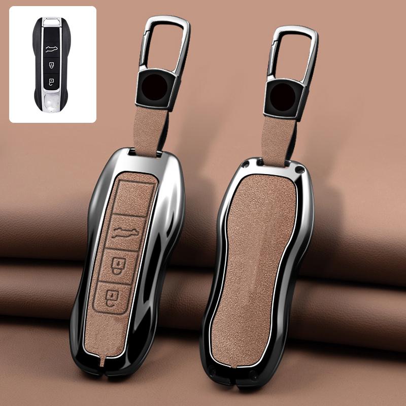 Zinc Alloy Leather Car Key Case For Porsche Panamera Cayenne 971 911 970 981 991 9Ya Macan Boxste Protecticve Case Key Case