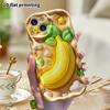 Phone case: 2D flat design suitable for iPhone 18 17 16 15 14 13 Pro protective case, 3D banana, perfect Christmas and Halloween holiday gift