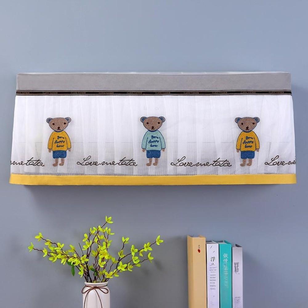 Wall Mounted Air Conditioner Dust Cover Anti-dust Portable Protective Cover Washable Cartoon Bear Print AC Covers Household