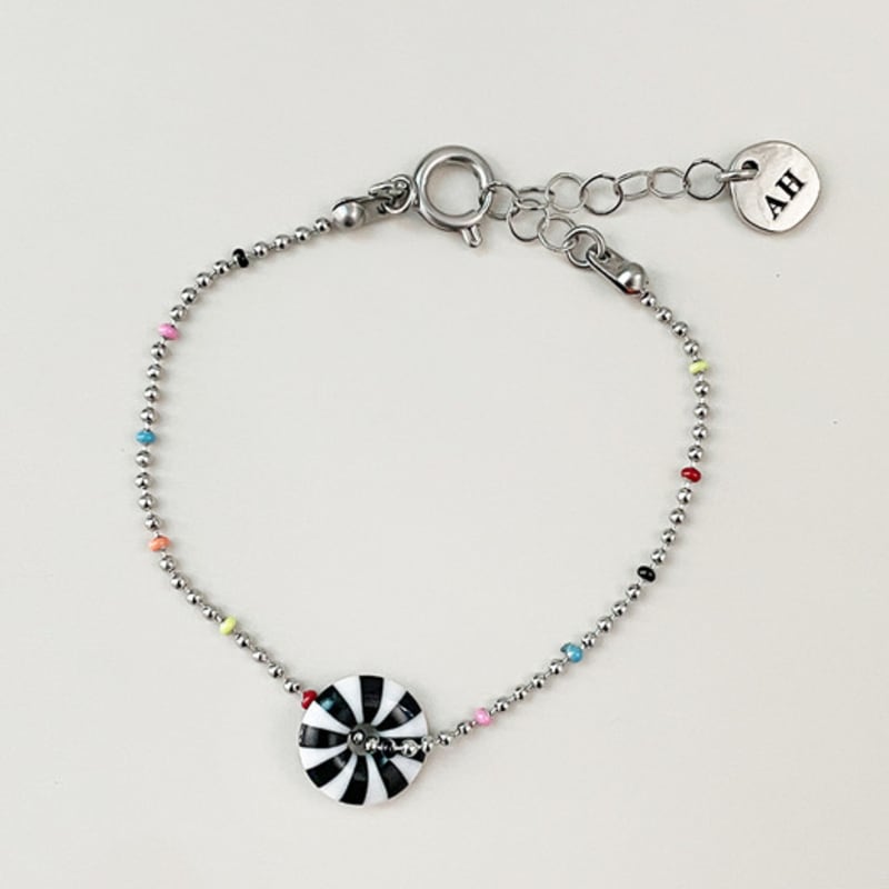 

August Harmony Summer disco anklet silver+multi