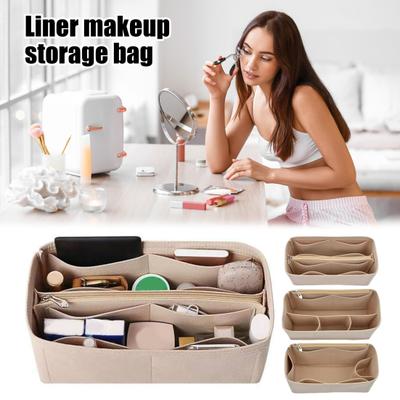 Tragetascheneinsatz Organizer Filzeinsatz mit mehreren Fächern Make-up Handys Schlüssel Organizer Schutz für Tragetascheninnennutzung
