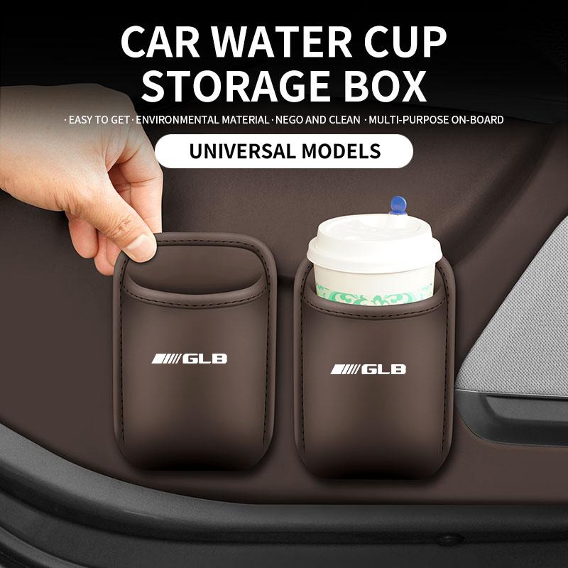 JJVMB1 Leather Car Cup Holder Storage Box Organizer Tray Multi Function Interior Container for Mercedes Benz GLB Accessories