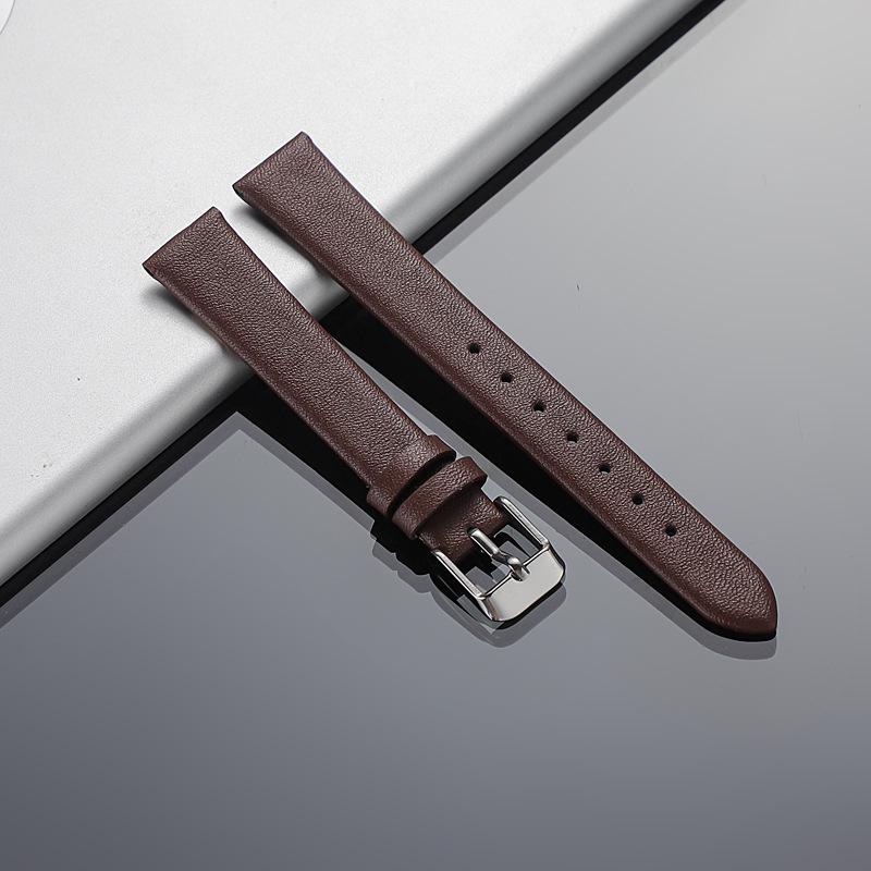 Ultra-Thin Soft Matte Unisex Cowhide Watch Strap with Medium-Luster Microfiber and Flat Grain