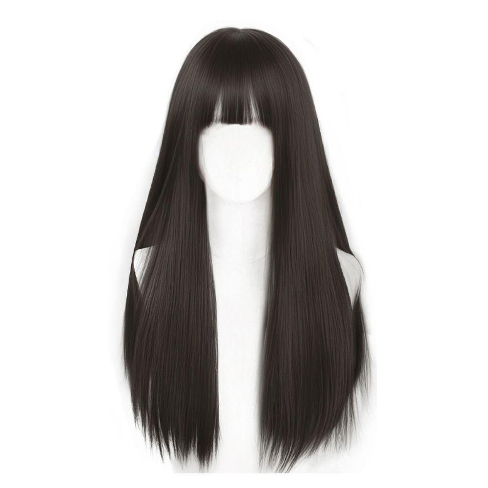 Halloween Women Layered Wigs Realistic Lolita Cosplay Wigs Long Straight Hair Wigs  Party