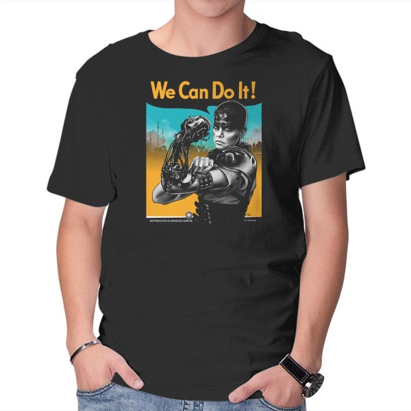 Unisex Crew Neck T-Shirt We Can Do It Furiously Graphic Short Sleeve Casual Tee L