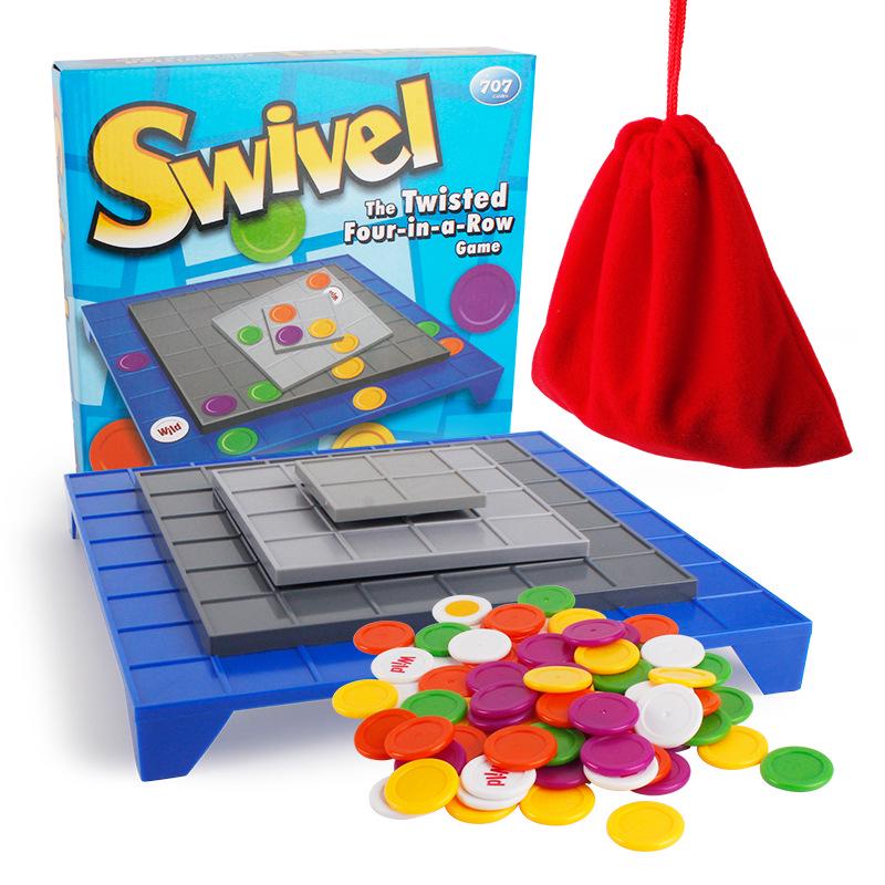 

Забавная интеллектуальная/творческая настольная игра «Четыре в ряд» с поворотным механизмом