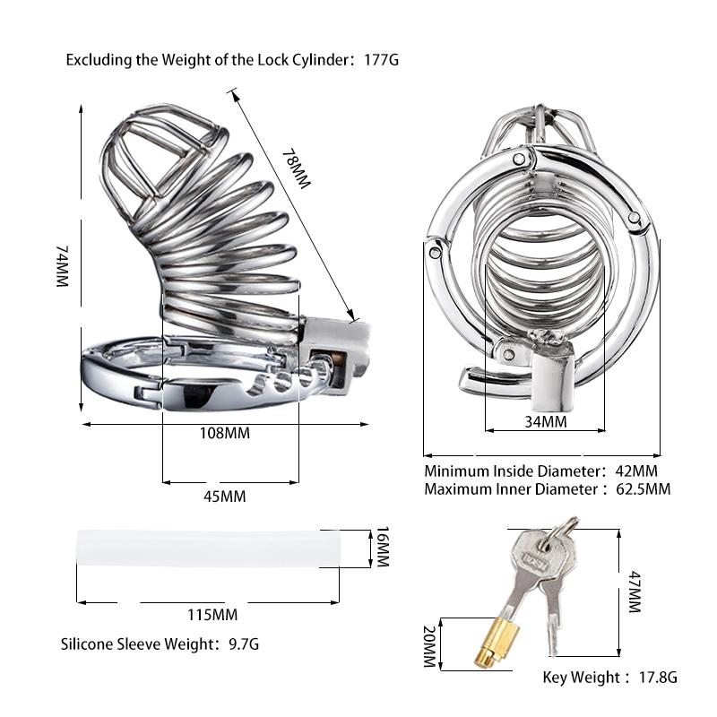 New Style Men's Metal Chastity Cage Adjustable Snap Ring SM Bondage Conditioning Stainless Steels CB Chastity Lock Adult Sex Toy