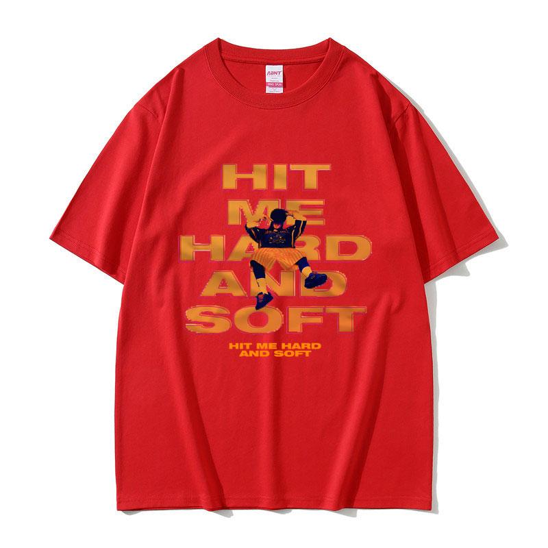 Hit Me Hard and Soft Tour Graphic T Shirt Men Hip Hop Fashion Tshirts Male Cozy Casual Oversized Tshirt Streetwear