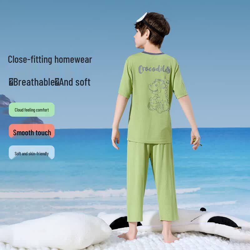 ABC KIDS Boys  Soft Breathable Cartoon Print Summer Pajama Set 140