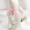 Pink Veil Pet Dog Collars Pearl Bow Tie Animal Party Small Medium Puppy Neck Wear Fancy Ribbon Costume Item Cat Neck Accessories