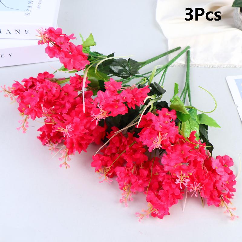 Artificial Hyacinth Lavender Bouquet Fake Flowers For Home El Garden Wedding Decoration Plastic Floral Arrangement
