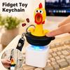 Creative Chicken Fidget Toy Keychain Rechargeable Keychain With Sound & LED Lights Funny Keyboard Clicker Stress Relief Toys