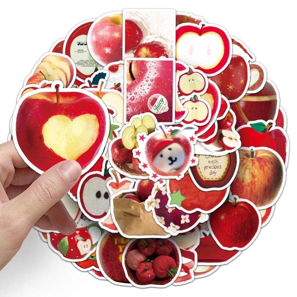 50 Sheets of Cute Fresh Graffiti Stickers: Apple-Inspired Decor for Mobile Phones