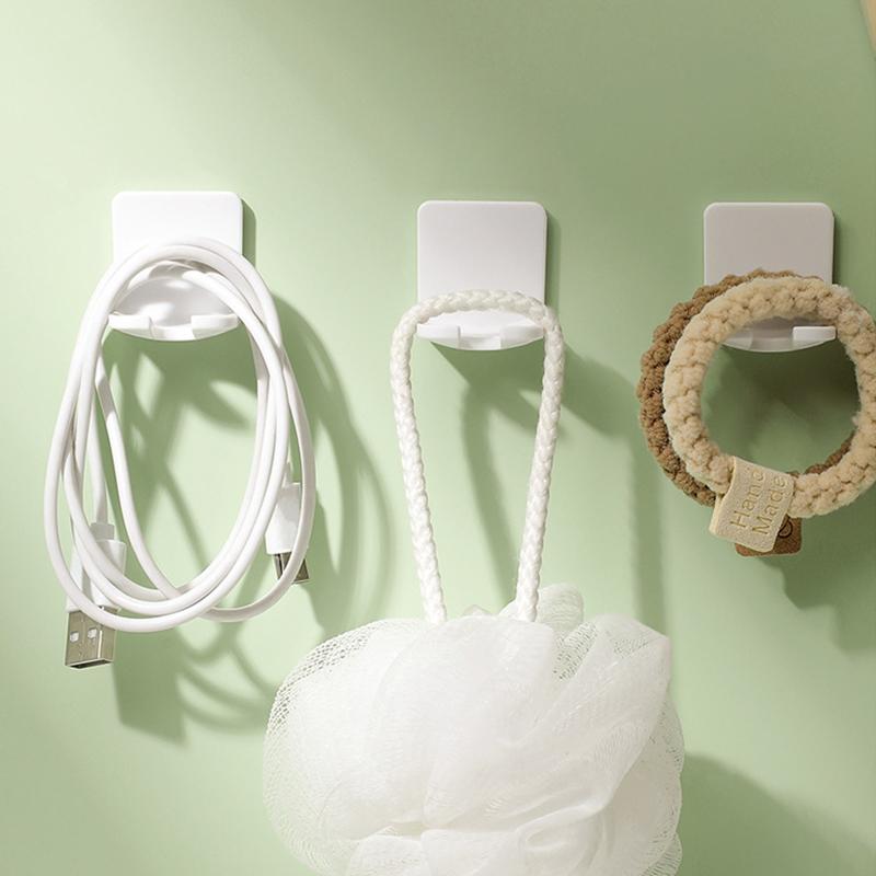 4PCS Toothbrush Holder Wall Mounted Electric Toothbrush Storage Rack Bathrooms Self Adhesive Single Hook Hanging Key Plug Holder