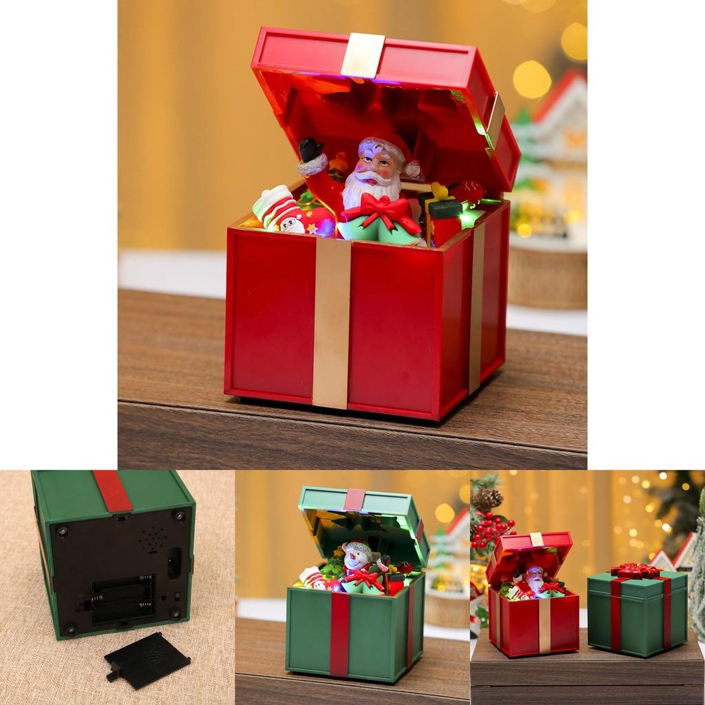 Snowman Santa Claus Gift Shape Design Music Box With Lighting For Holiday Celebration