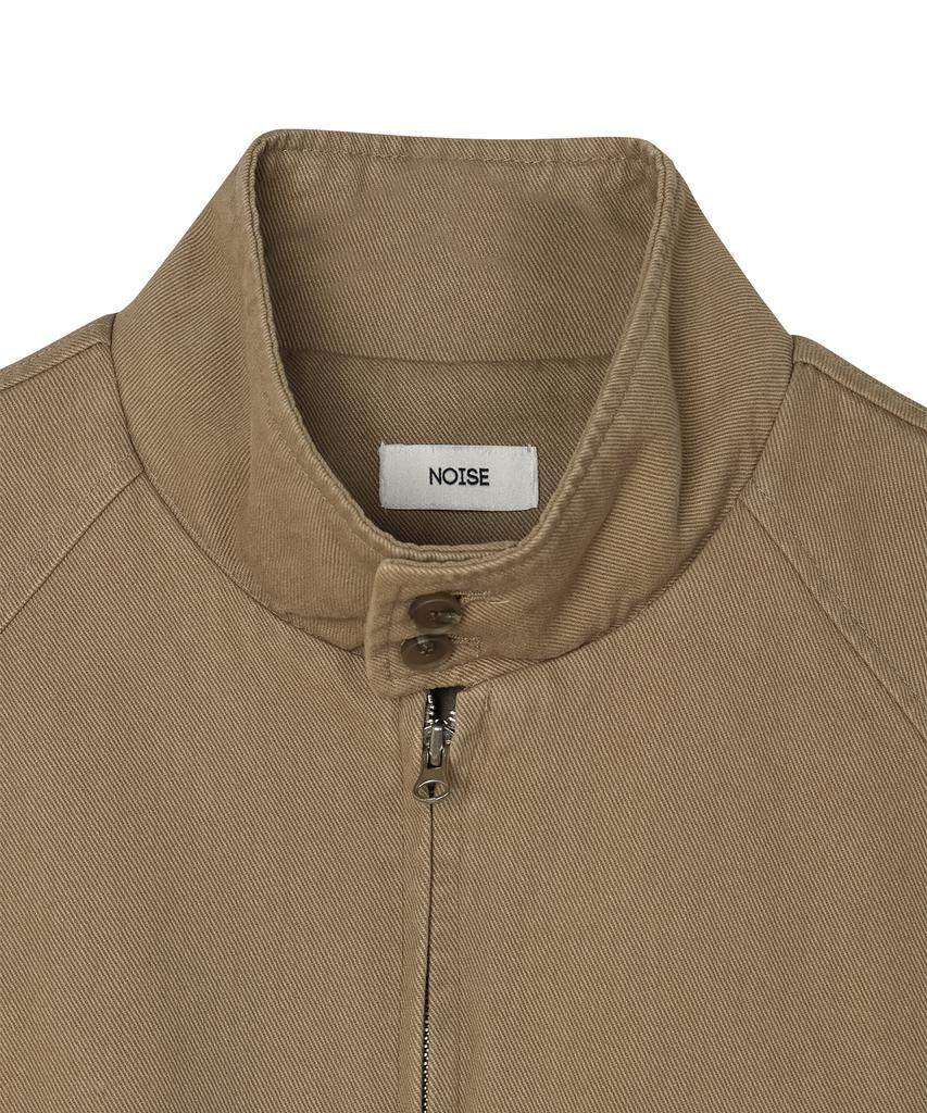 Noise Washed Cotton Harrington Jumper Jacket - Beige