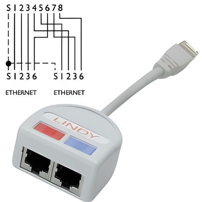 Doubleur De Port RJ-45 UTP: 2 X 10/100 Base-T