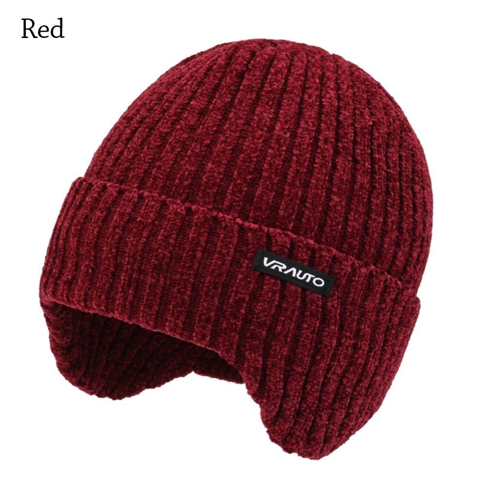 Soft Knitted Hat Windproof Earmuffs Cap Winter Beanies Hat  Outdoor