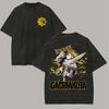 Fit GACHIAKUTA Printed T-shirt Washed and Made Old Heavy Cotton Short Sleeve for Men and Women
