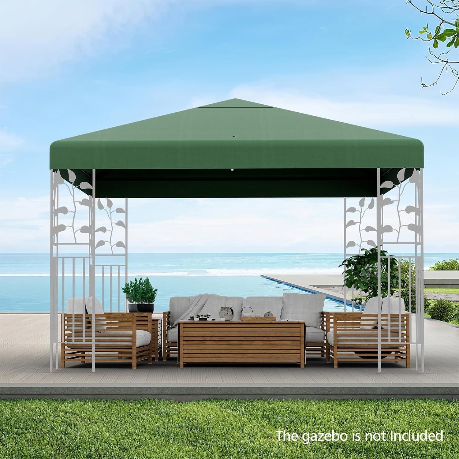 

3 x 3M сменный тент для беседки, водонепроницаемый верхний тент для уличной беседки с вентилируемой крышей, одноуровневый тент для свадебной вечеринки бежевый