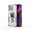 Für iPhone 14 Pro Max Handyhülle WANLONFENG PC TPU Rückseite Ständer mit Panzerglas