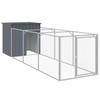 VidaXL Niche pour chien avec cour anthracite 110x405x110 cm, cage pour chien, abri pour chien, maison pour animaux, cages 3189079