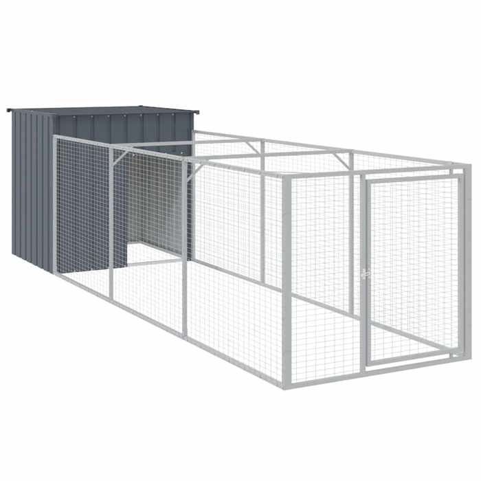 VidaXL Niche pour chien avec cour anthracite 110x405x110 cm, cage pour chien, abri pour chien, maison pour animaux, cages 3189079