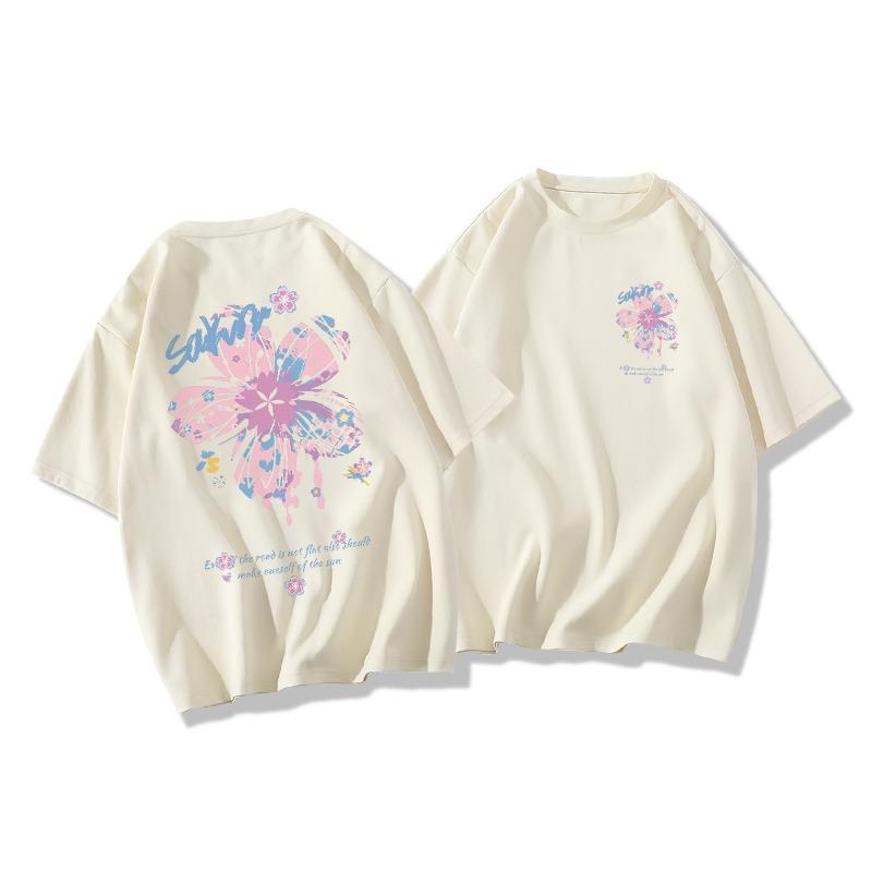 Letní Dětské Dospělé Módní Potisk Krátký Rukáv Tričko Outdoorové Ležérní O-výstřih Oversized Dámské Trička Top Dívčí Oblečení