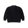 Li Ning Floral Print Round Neck Pullover Long Sleeve Knit Sweater Women Sweater Black AMBS068-2