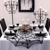 Halloween Lace Table Runner Black Spider Web Tablecloth Fireplace Cover Mantel Halloween Decor Door Curtain Home Party Props