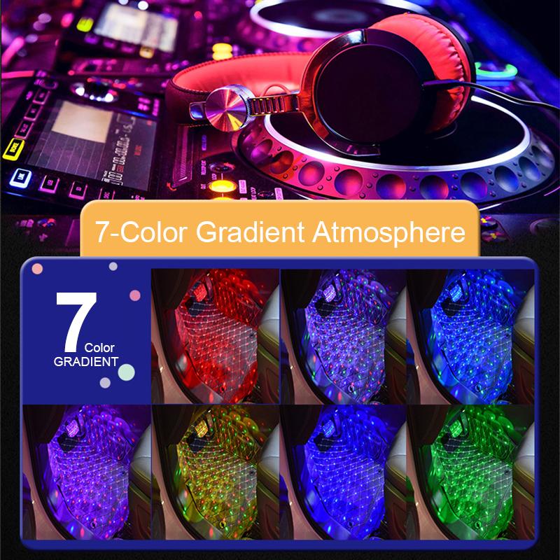 Automobile Interior Decoration Light Soles Full Of Star Atmosphere Lamps Car USD Atmosphere Sound Control Decoration Accessories