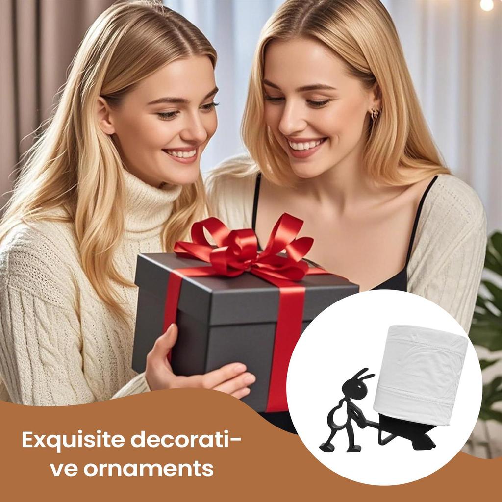 Schwarzer Toilettenpapierhalter Ameisenförmig Lustig Matt Serviettenständer Badezimmer Toilettenpapierhalter für Badezimmer Küche Wohnmobil Camping Reise