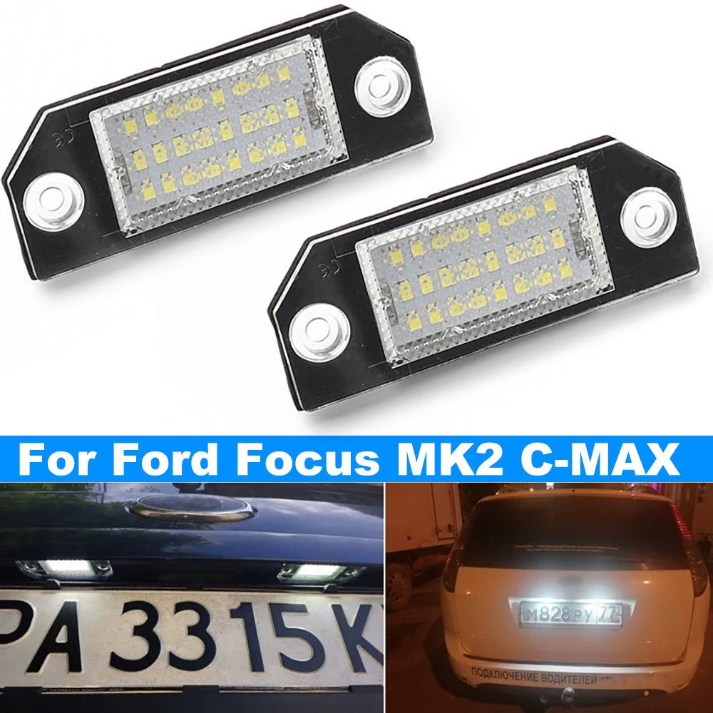 2Pcs 24 LED Beads License Plate LED Light Lamp for C Focus MK2 License Plate Light LED License Plate Lamp