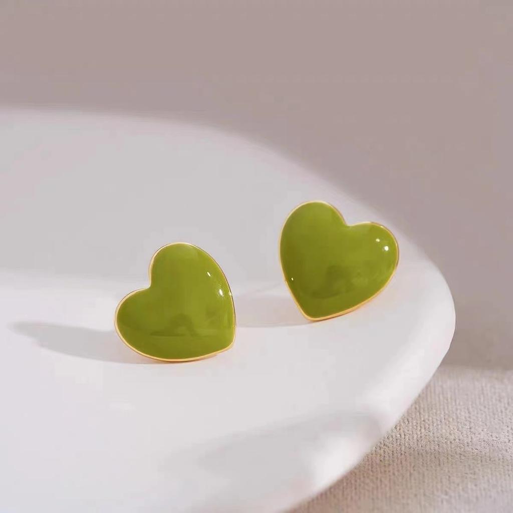 French Romantic Green Flower Asymmetric Tassel Drop Earrings New Design Jewelry for Women's or Girl’s Sweet Ear Accessories