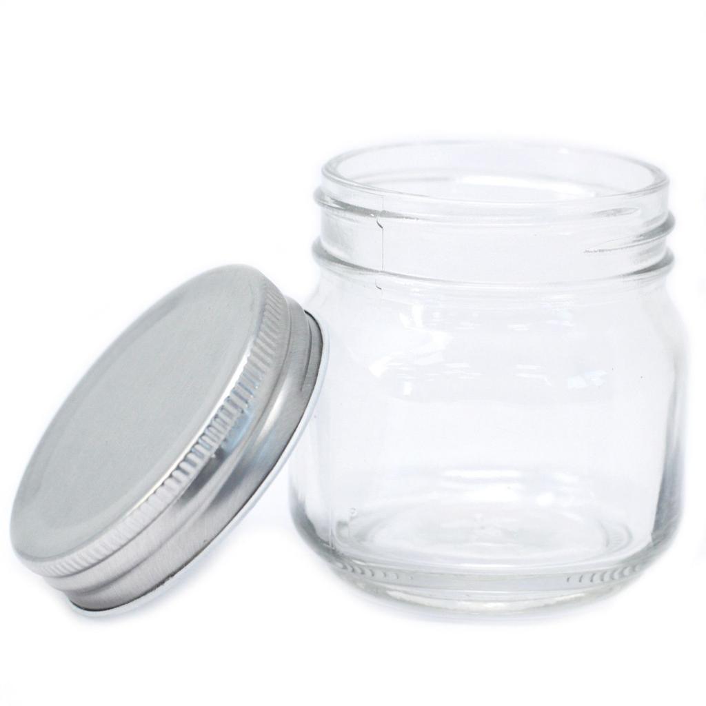 6x Square Glass Jar With Twist Lid, 170ml