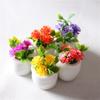 Miniature Artificial Potted Plant with Colorful Floral Design for DIY Diorama and Home Decor