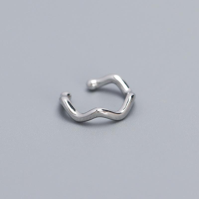 YHE0594 Stackable Minimalist Diamond Inlaid Sterling Silver Ear Cuff Clip for Women, No Piercing Required 925 Sterling Silver